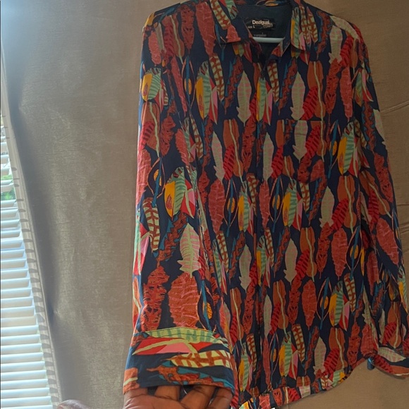 Desigual Man / Men's Colorful Patterned Stylish lightweight cotton Shirt - Picture 3 of 8